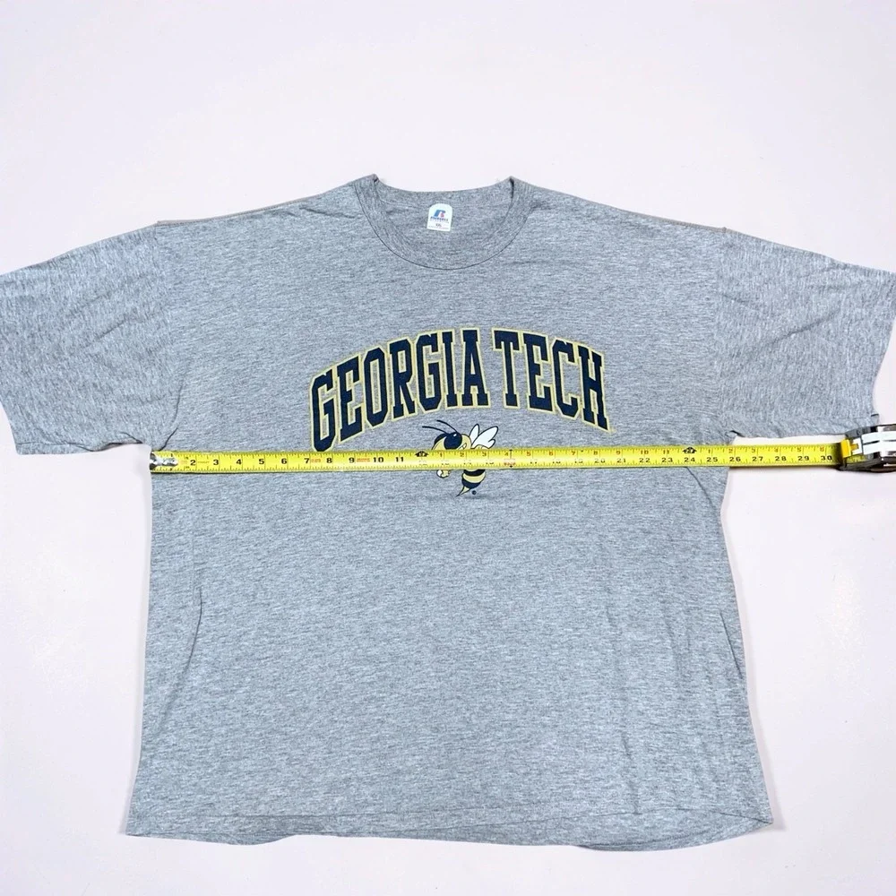 Vintage Georgia Tech Yellow Jackets Russell Athletic T-Shirt Men's XXL Gray